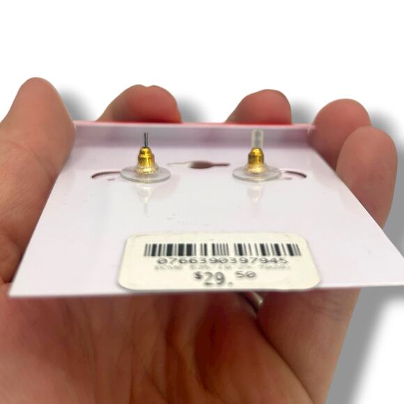 NEW Holiday Lane Christmas Wreath Earrings Small Hoop Drop Winter Festive Hearts - Picture 10 of 10